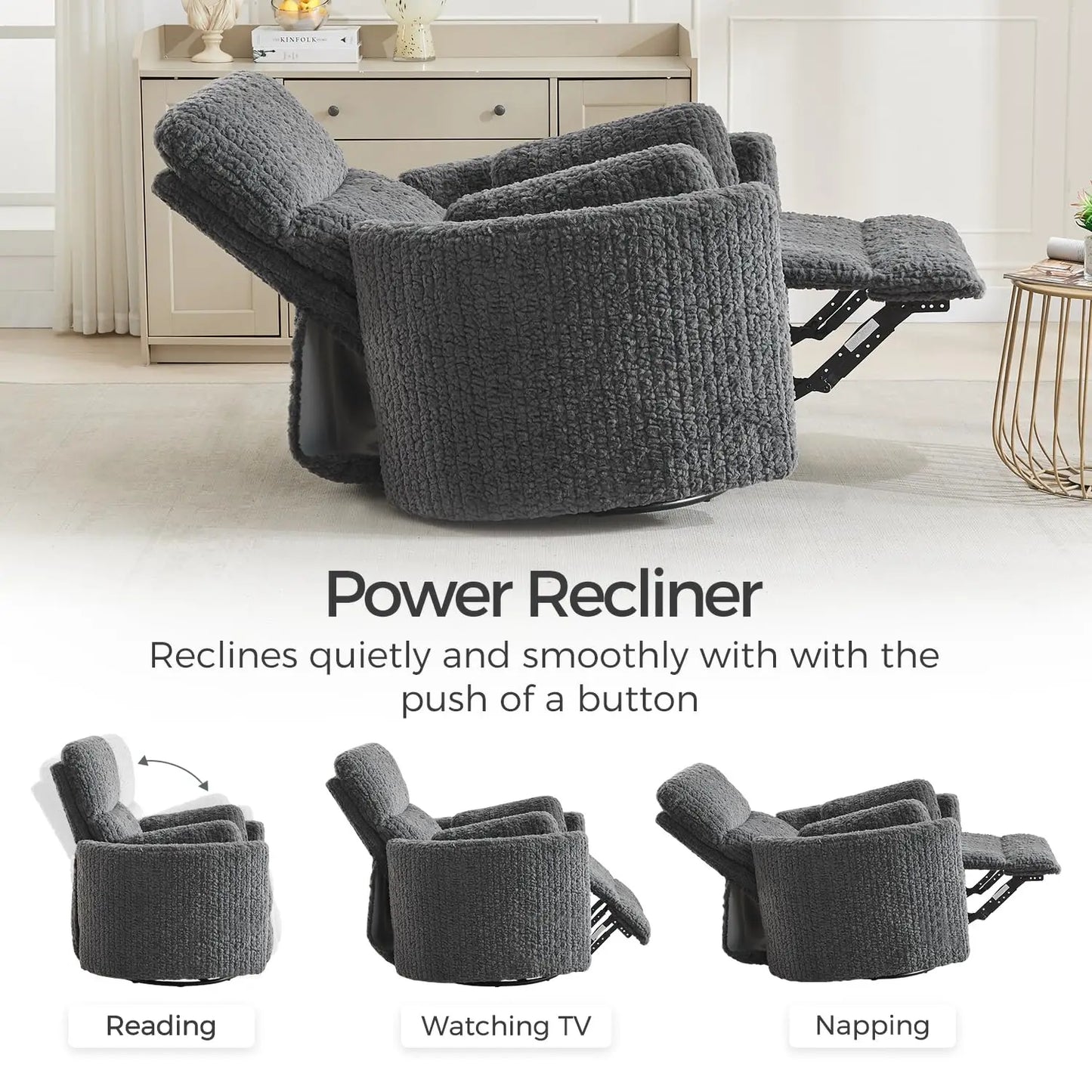 Power Swivel Glider Rocking Recliner Nursery Chair