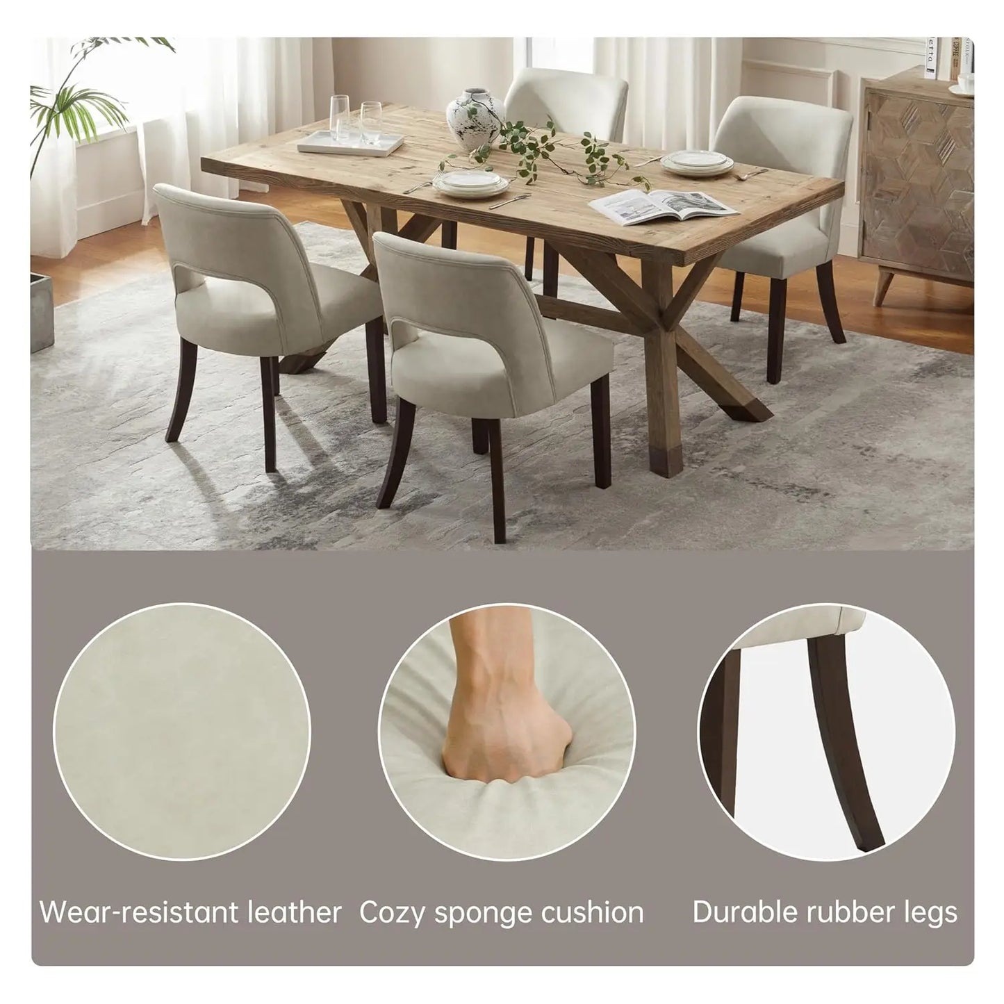 2 Faux Leather Upholstered Dining Room Chairs