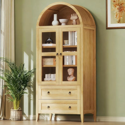 71" Tall Arched Kitchen Cabinet