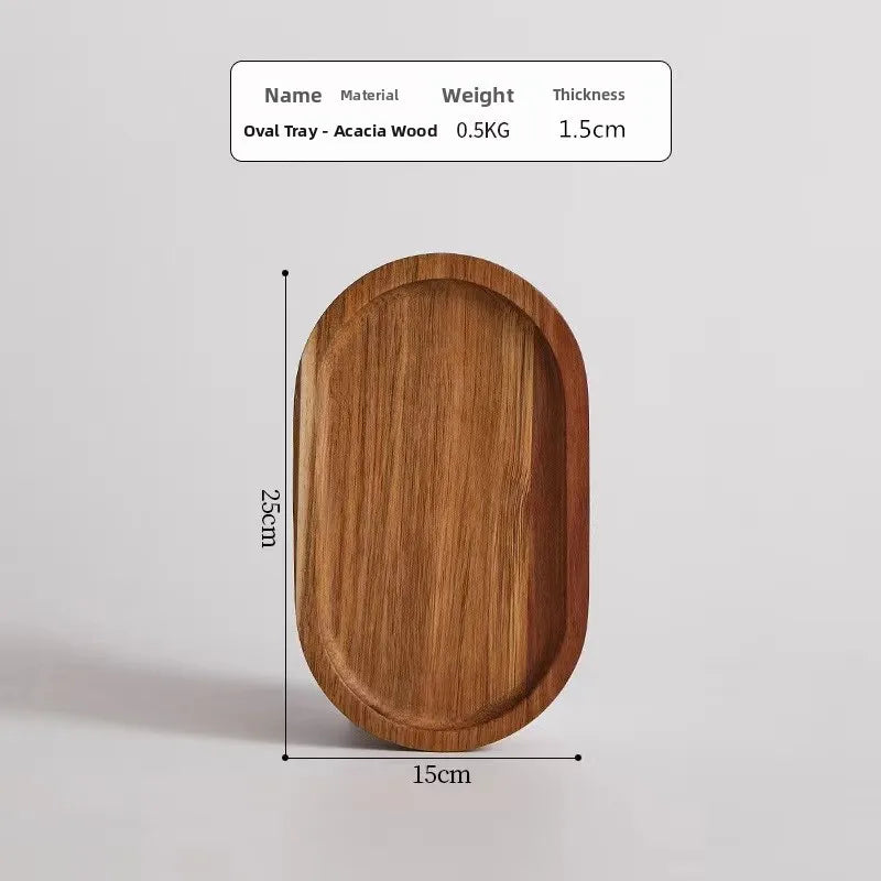 Large round Waterproof  Wood Dining Plate Tray