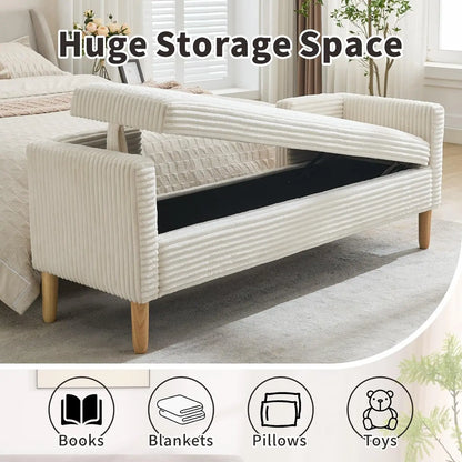 Ottoman with Storage Bench, Upholstered