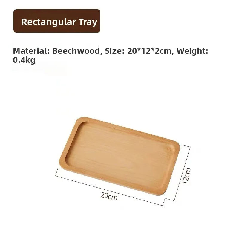 Large round Waterproof  Wood Dining Plate Tray