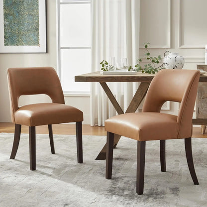 2 Faux Leather Upholstered Dining Room Chairs