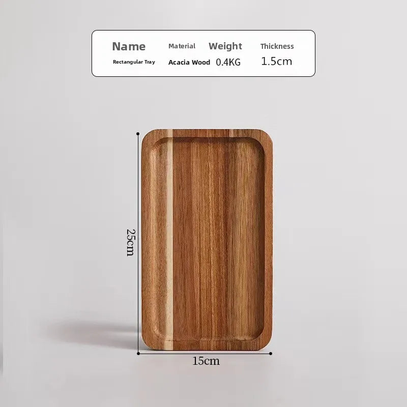 Large round Waterproof  Wood Dining Plate Tray