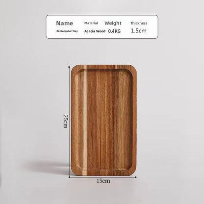 Large round Waterproof  Wood Dining Plate Tray