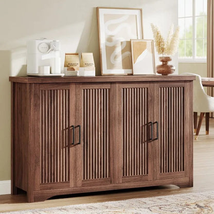 Fluted Buffet Cabinet with Storage Accent Sideboard
