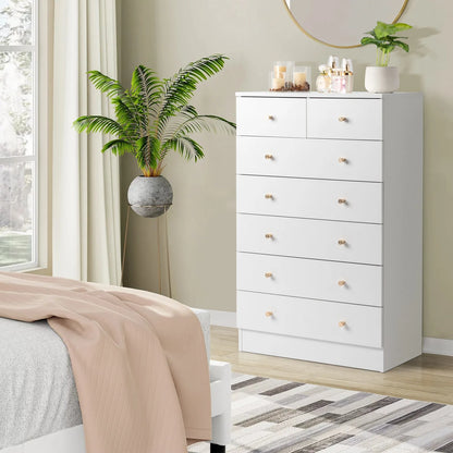 Dresser 7 Drawers Wood Storage Cabinet