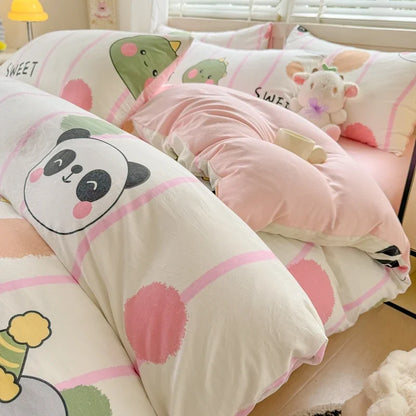 3pcs Duvet Cover Set Cartoon Strawberry Print