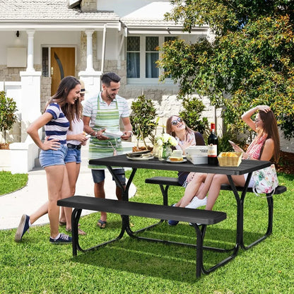 Picnic Resin Dining Table & 2 Benches Set