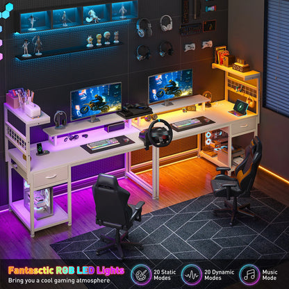 40"Gaming Computer Desk with Power Outlets