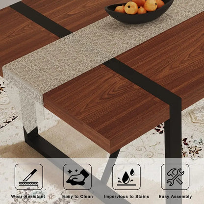 71" Walnut Dining Table Set for 8