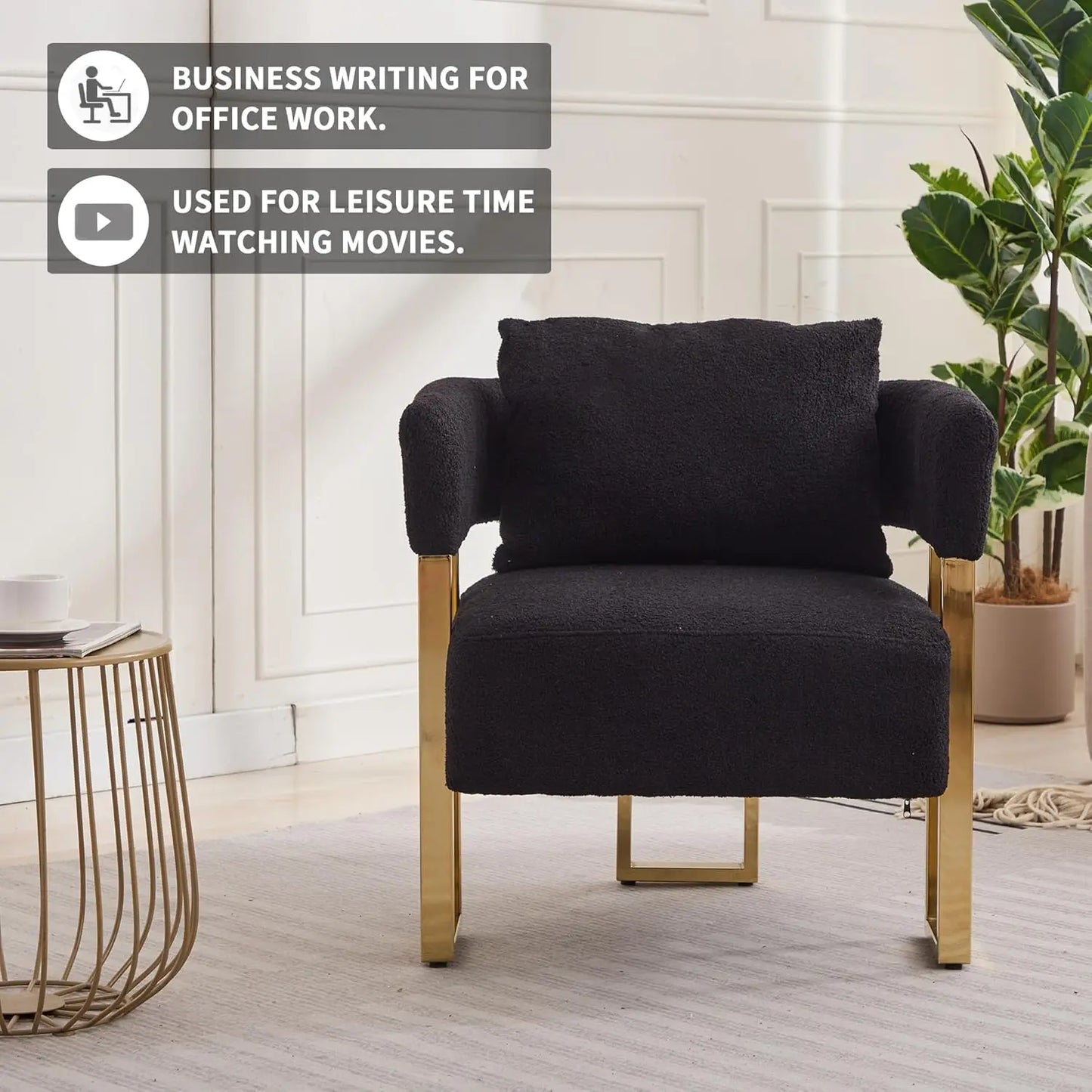 Modern Barrel Accent 2pcs Chairs, Upholstered
