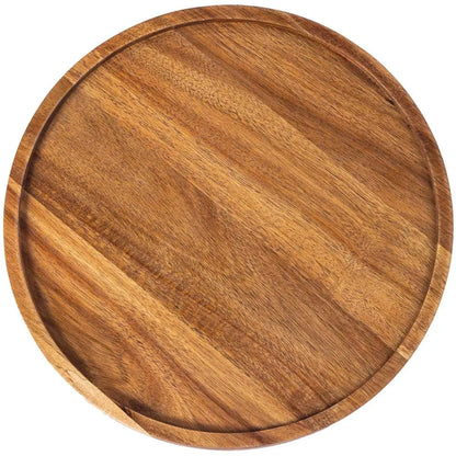 Large round Waterproof  Wood Dining Plate Tray