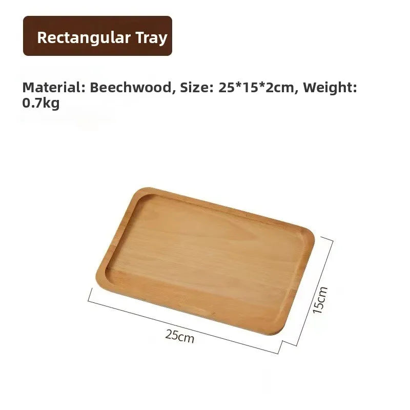 Large round Waterproof  Wood Dining Plate Tray