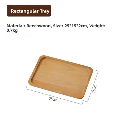 Large round Waterproof  Wood Dining Plate Tray