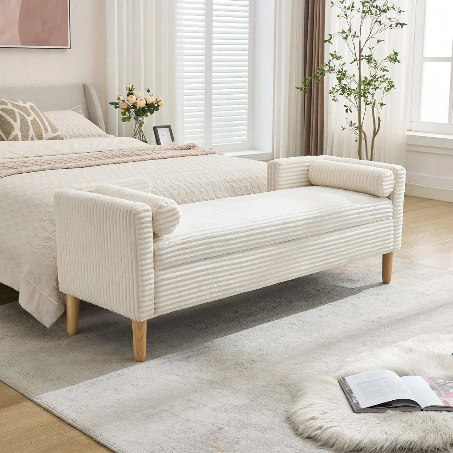 Ottoman with Storage Bench, Upholstered