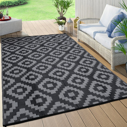 Outdoor Plastic Straw Rug, Waterproof, Reversible