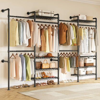 L4 Wall Mounted Industrial Pipe Clothes Rack