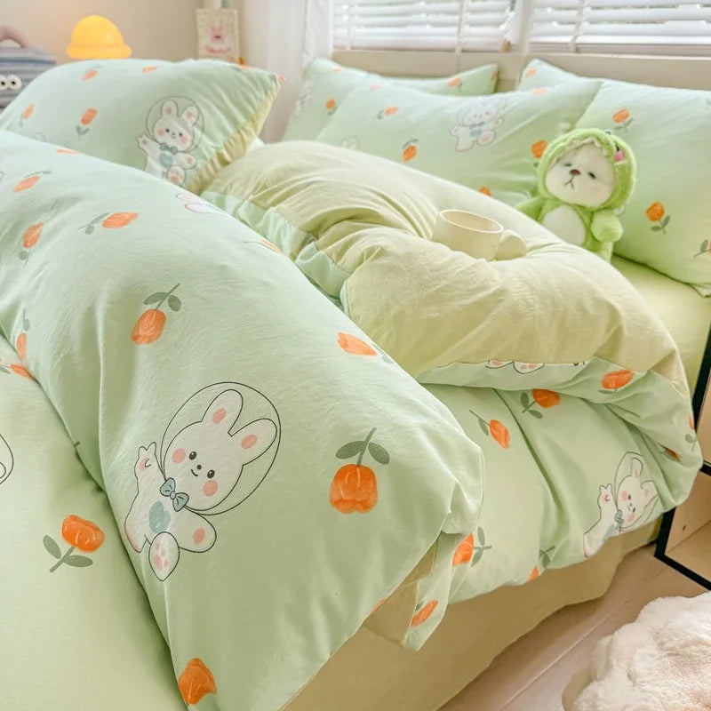 3pcs Duvet Cover Set Cartoon Strawberry Print