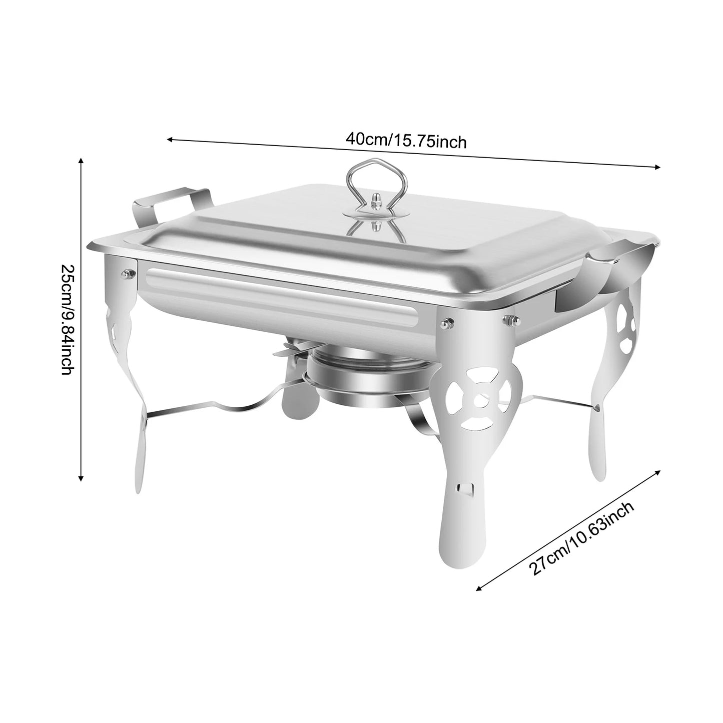 6L Chafing Dish Food Warmer Stainless Steel