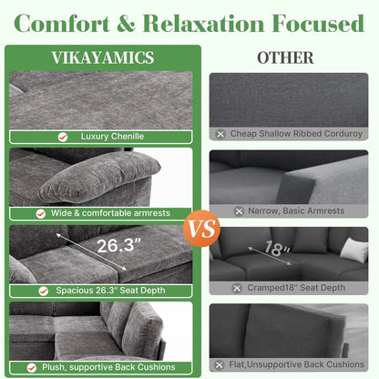 Sectional Sofa with Pull Out Bed & Storage