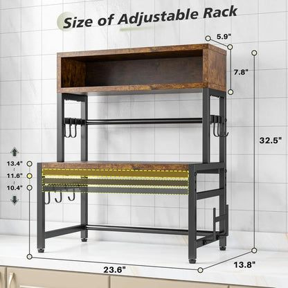 4-Tier Microwave Oven Rack, Shelves Countertop Storage