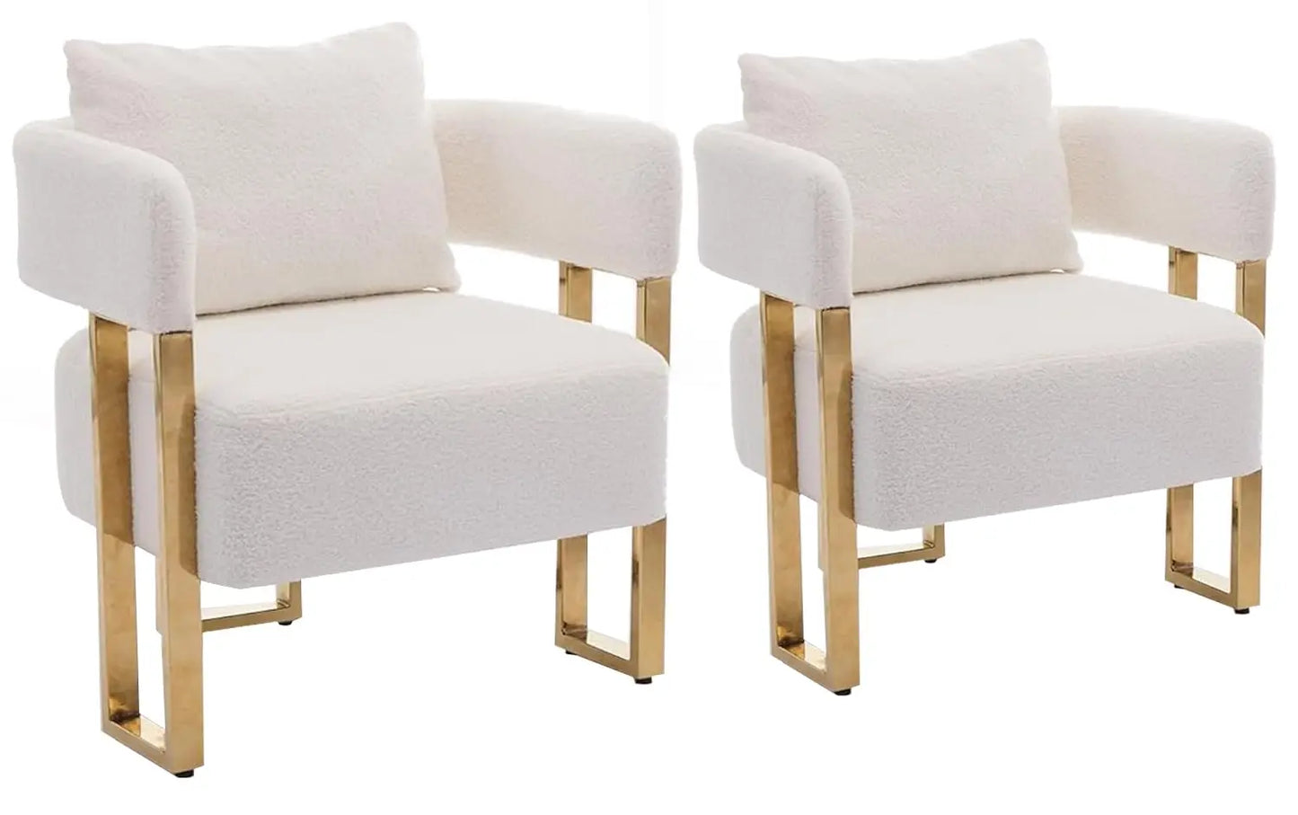Modern Barrel Accent 2pcs Chairs, Upholstered