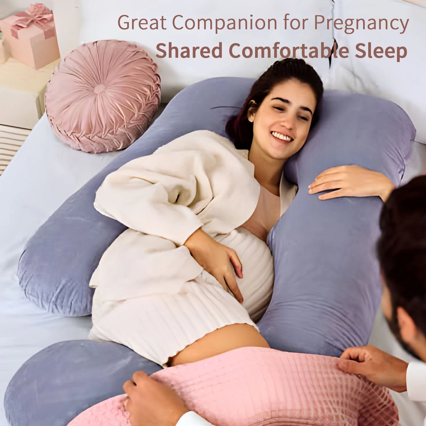 Full Body Maternity Pillow with Removable Cover