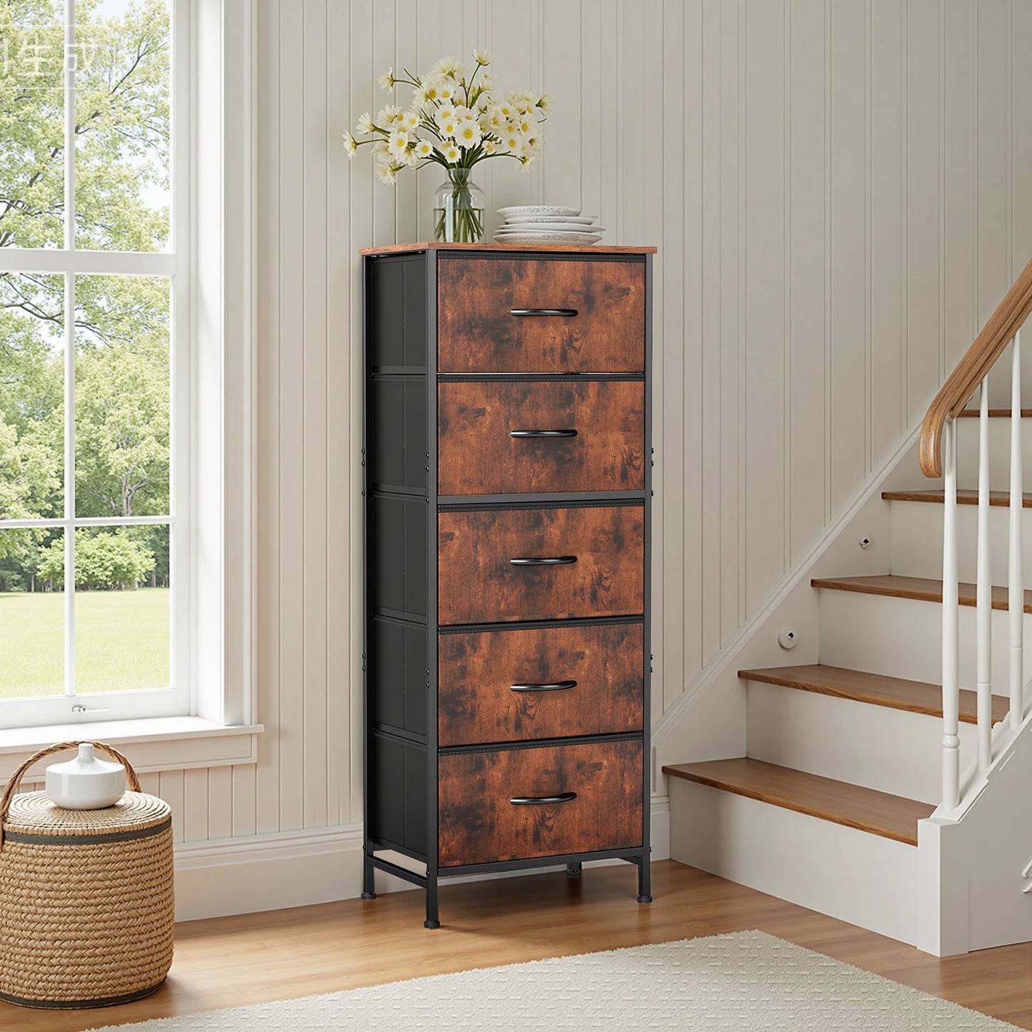 48IN Dresser/Nightstand Wardrobe Steel Frame Closet