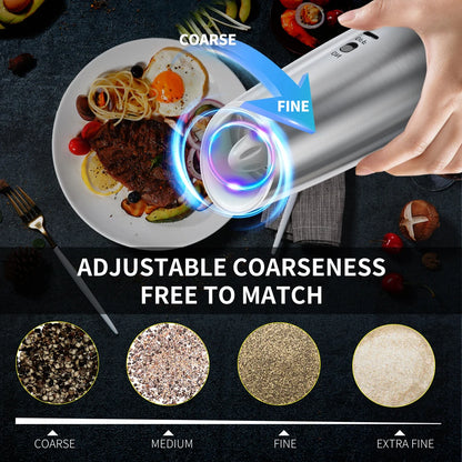 Rechargeable Electric Gravity Salt & Pepper Grinder