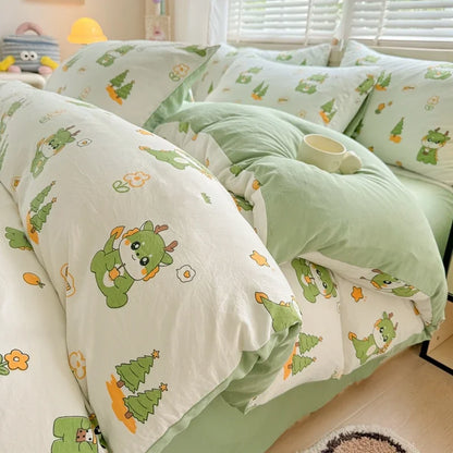 3pcs Duvet Cover Set Cartoon Strawberry Print