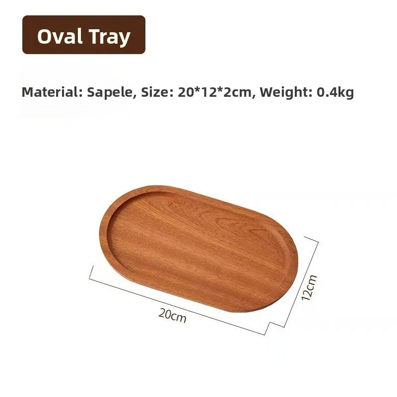 Large round Waterproof  Wood Dining Plate Tray