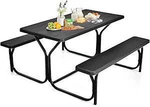 Picnic Resin Dining Table & 2 Benches Set
