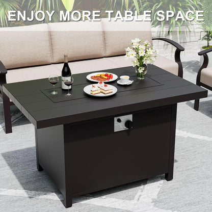 Aluminum Patio Furniture Set with Fire Pit Table