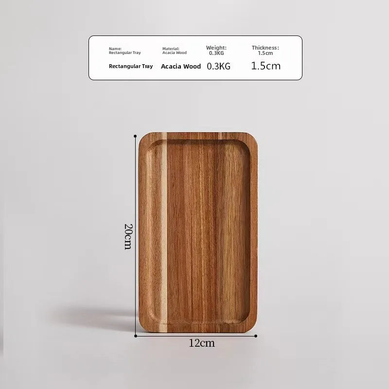 Large round Waterproof  Wood Dining Plate Tray