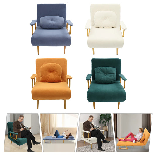 Off-White/Grey/Green Sofa Bed Adjustable Backrest