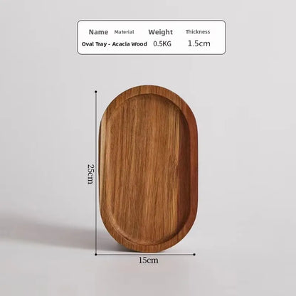 Large round Waterproof  Wood Dining Plate Tray