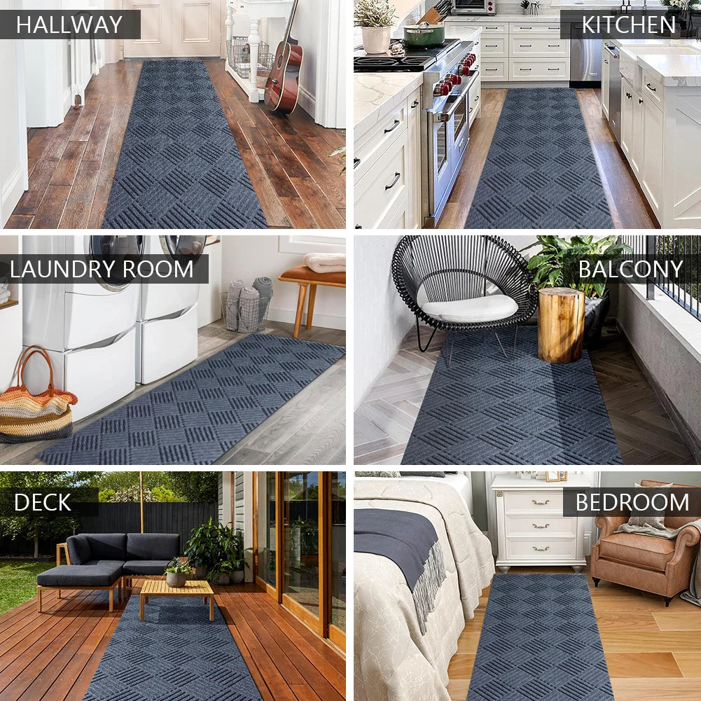 Rug Indoor Outdoor Area Rug, Non-Slip Rubber Backing