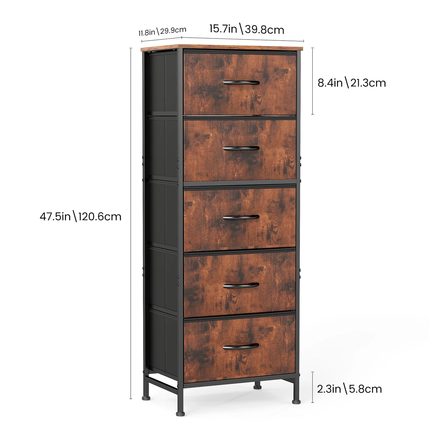 48IN Dresser/Nightstand Wardrobe Steel Frame Closet