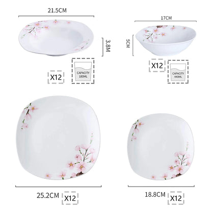 24/48 PCS Porcelain Ceramic Tableware Set