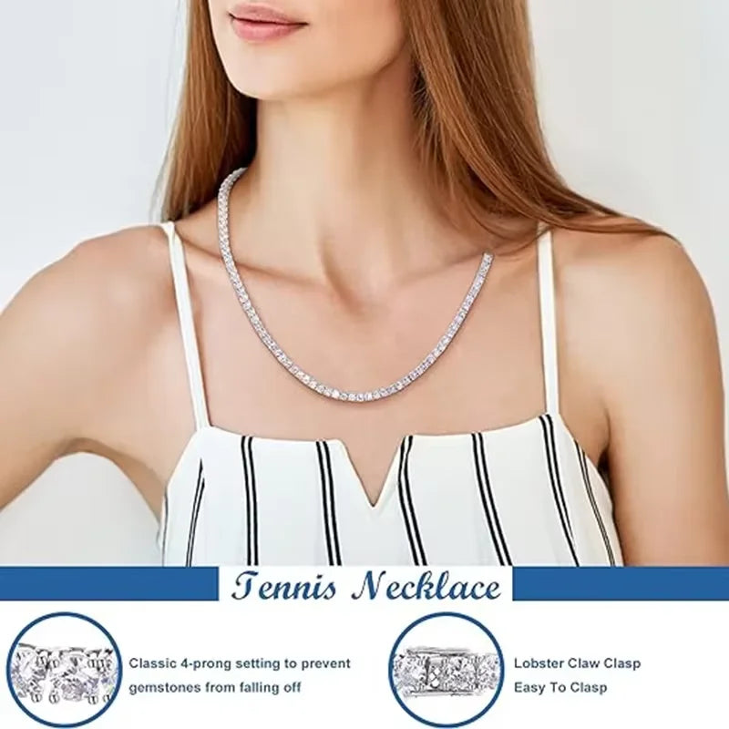 GIA certified 3-6.5 mm moissanite necklace