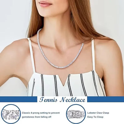 GIA certified 3-6.5 mm moissanite necklace
