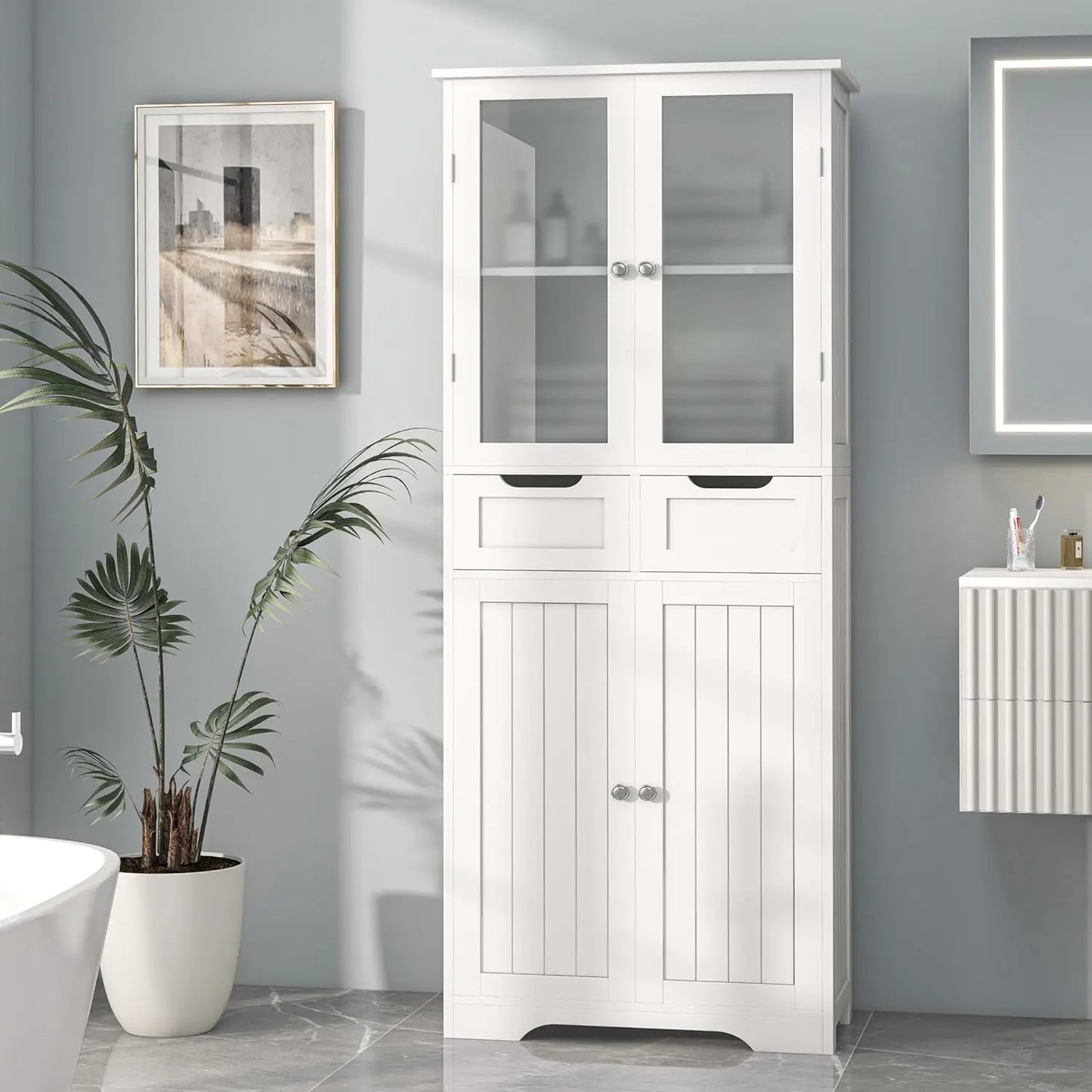 67" Tall Bathroom Storage Cabinet