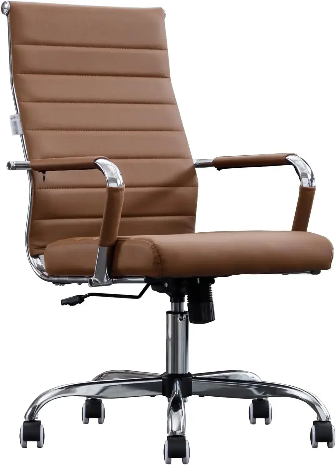 Office Chair, Ribbed Leather, Ergonomic, Adjustable