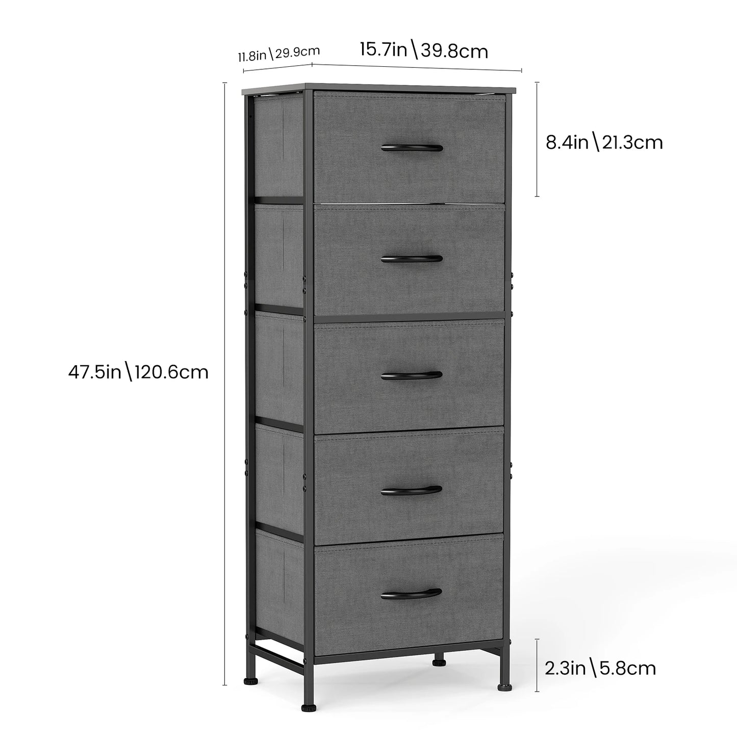 48IN Dresser/Nightstand Wardrobe Steel Frame Closet