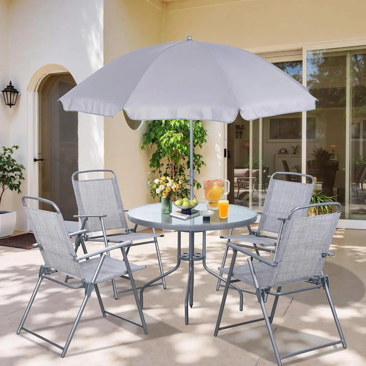 6 Pieces Folding Patio Dining Set