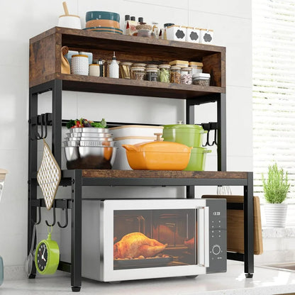 4-Tier Microwave Oven Rack, Shelves Countertop Storage