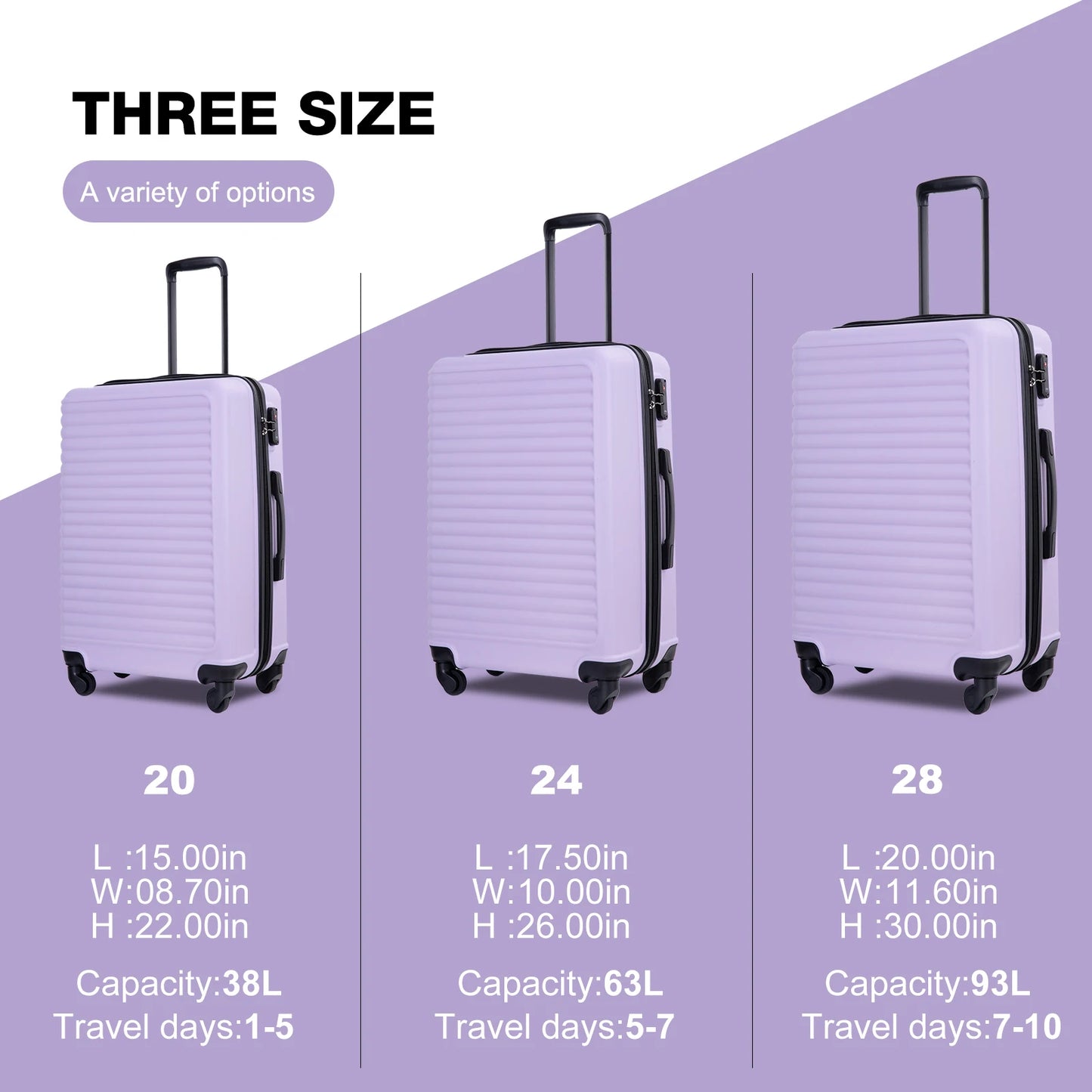 Hardside Luggage Set , TSA Lock Spinner Wheels
