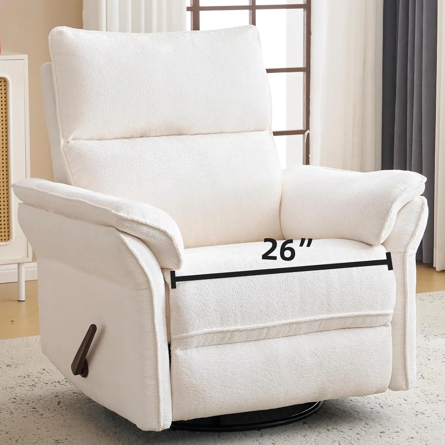 Oversized Chair, 360° Swivel Rocker Recliner