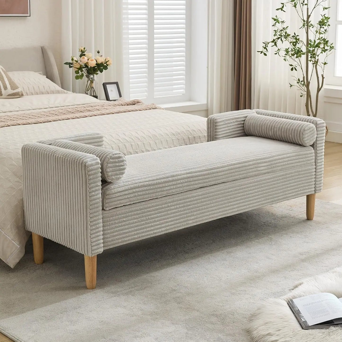 Ottoman with Storage Bench, Upholstered